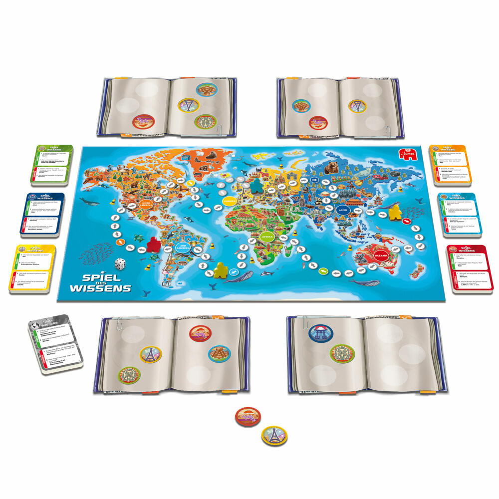 Jumbo Spiele Spiel des Wissens - Rund um die Welt, Brettspiel, Wissensspiel, Gesellschaftsspiel, Quizspiel, ab 8 Jahren, 19952
