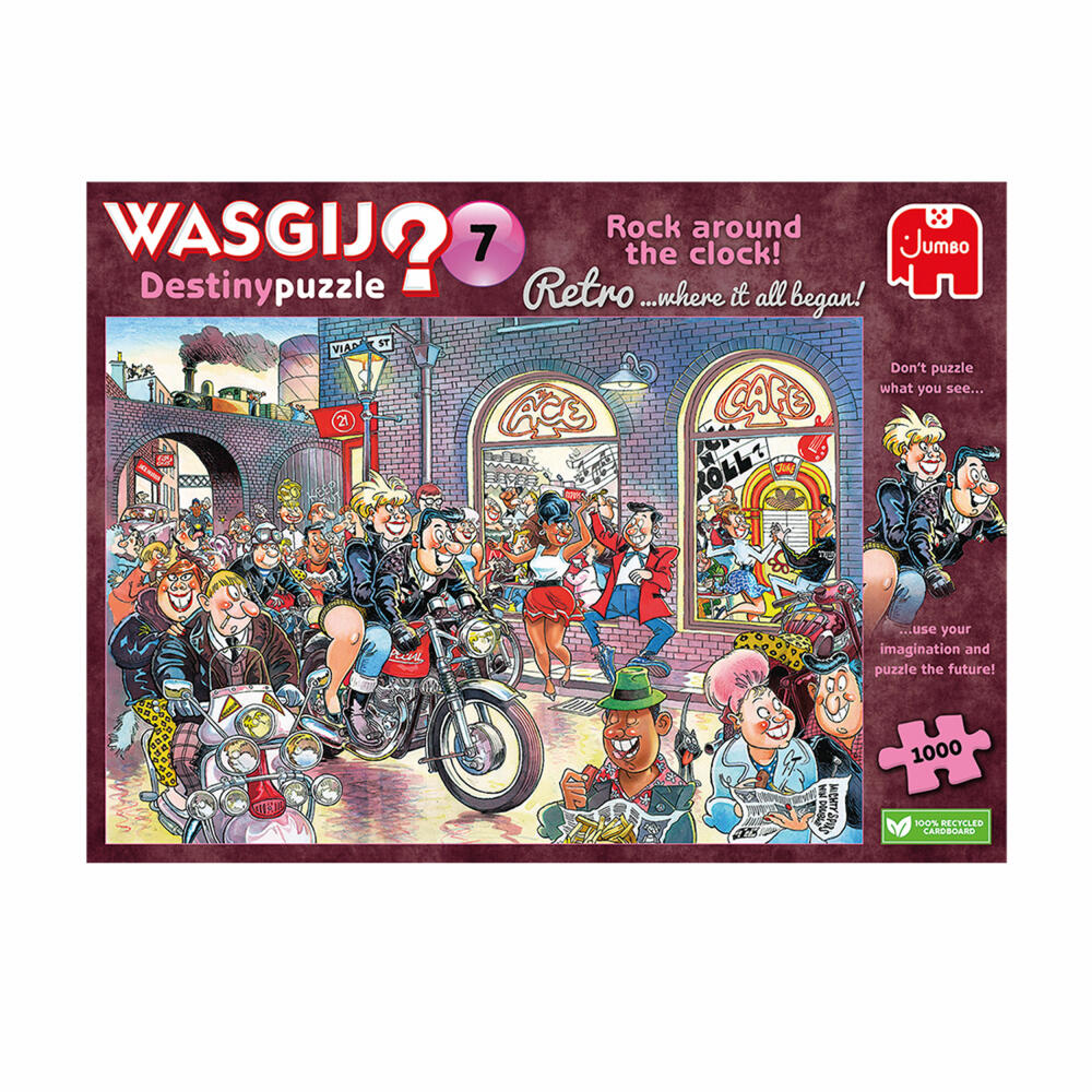 Jumbo Spiele Wasgij Retro Destiny 7 Rock around the Clock!, Puzzle, Erwachsenenpuzzle, 1000 Teile, 1110100017