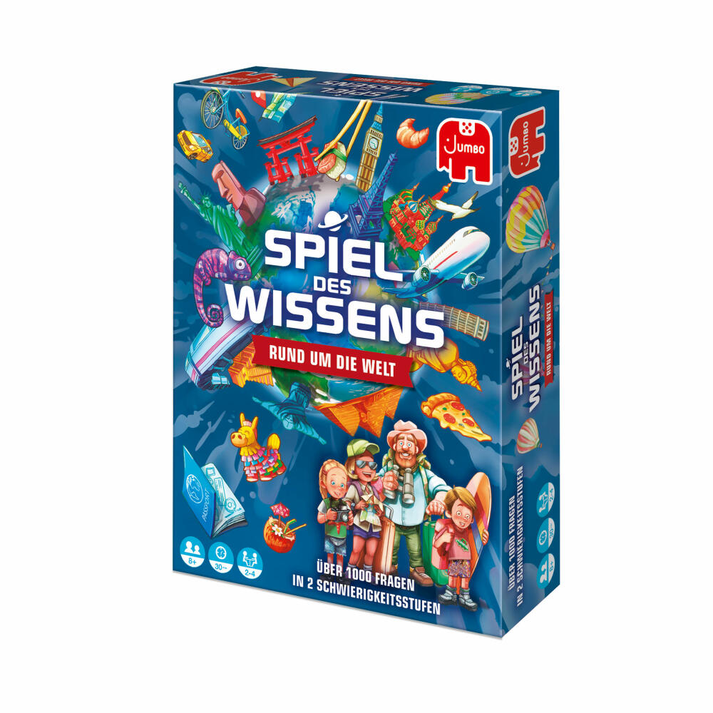 Jumbo Spiele Spiel des Wissens - Rund um die Welt, Brettspiel, Wissensspiel, Gesellschaftsspiel, Quizspiel, ab 8 Jahren, 19952