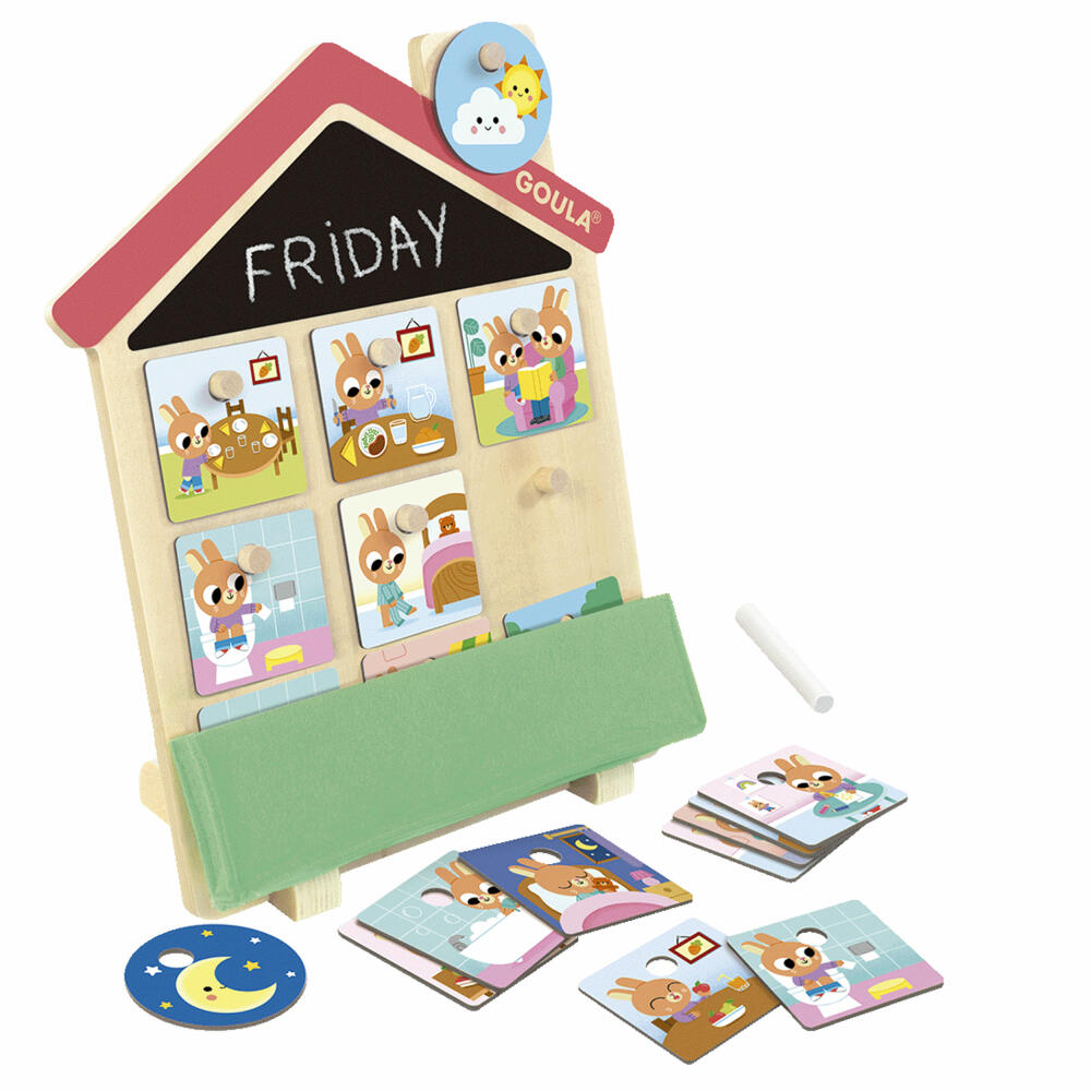 Jumbo Spiele GOULA Routine Haus, Tagesplan, Tageskalender, Zeitplan, Kinder, ab 2 Jahren, 1110700211