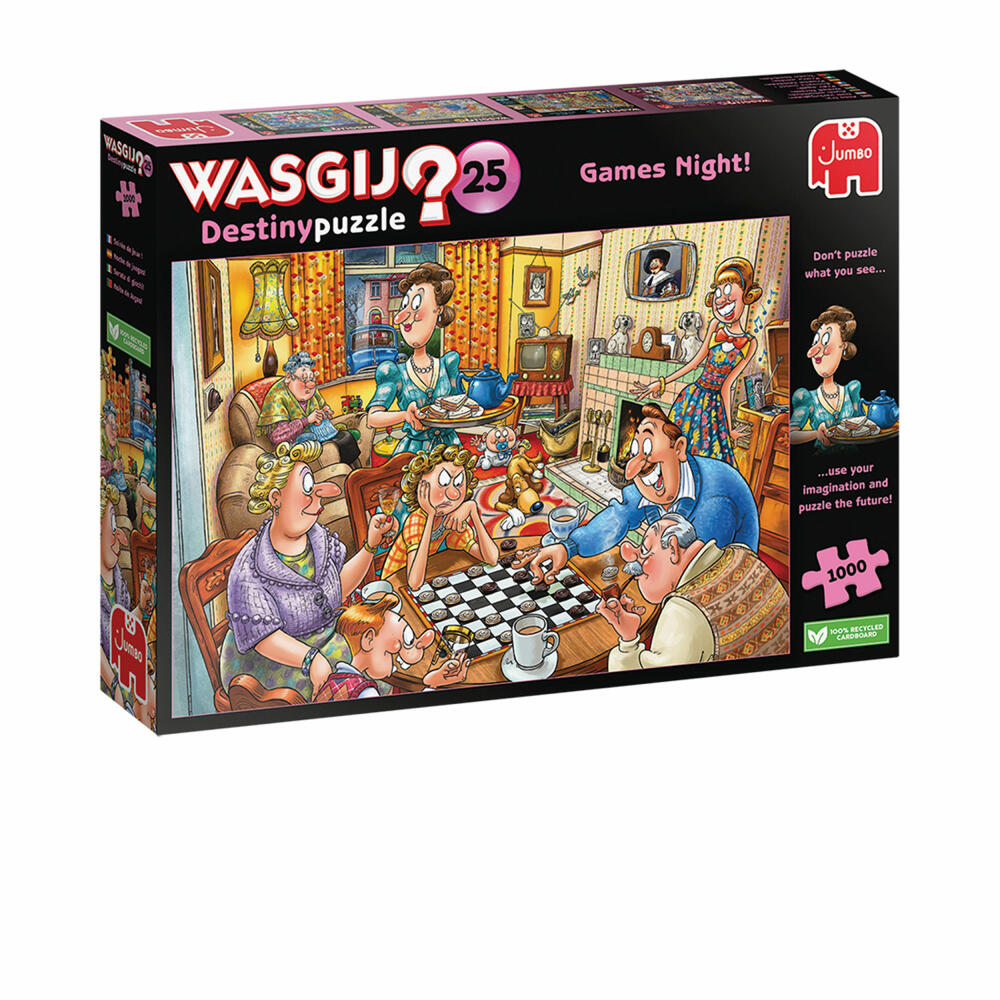 Jumbo Spiele Wasgij Destiny 25 Games Night, Puzzle, Erwachsenenpuzzle, 1000 Teile, 1110100015