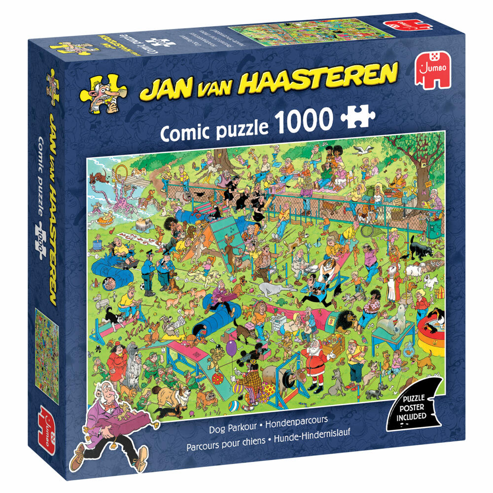 Jumbo Spiele Jan van Haasteren Hundeparcours, Comic Puzzle, Erwachsenenpuzzle, 1000 Teile, 1110100624