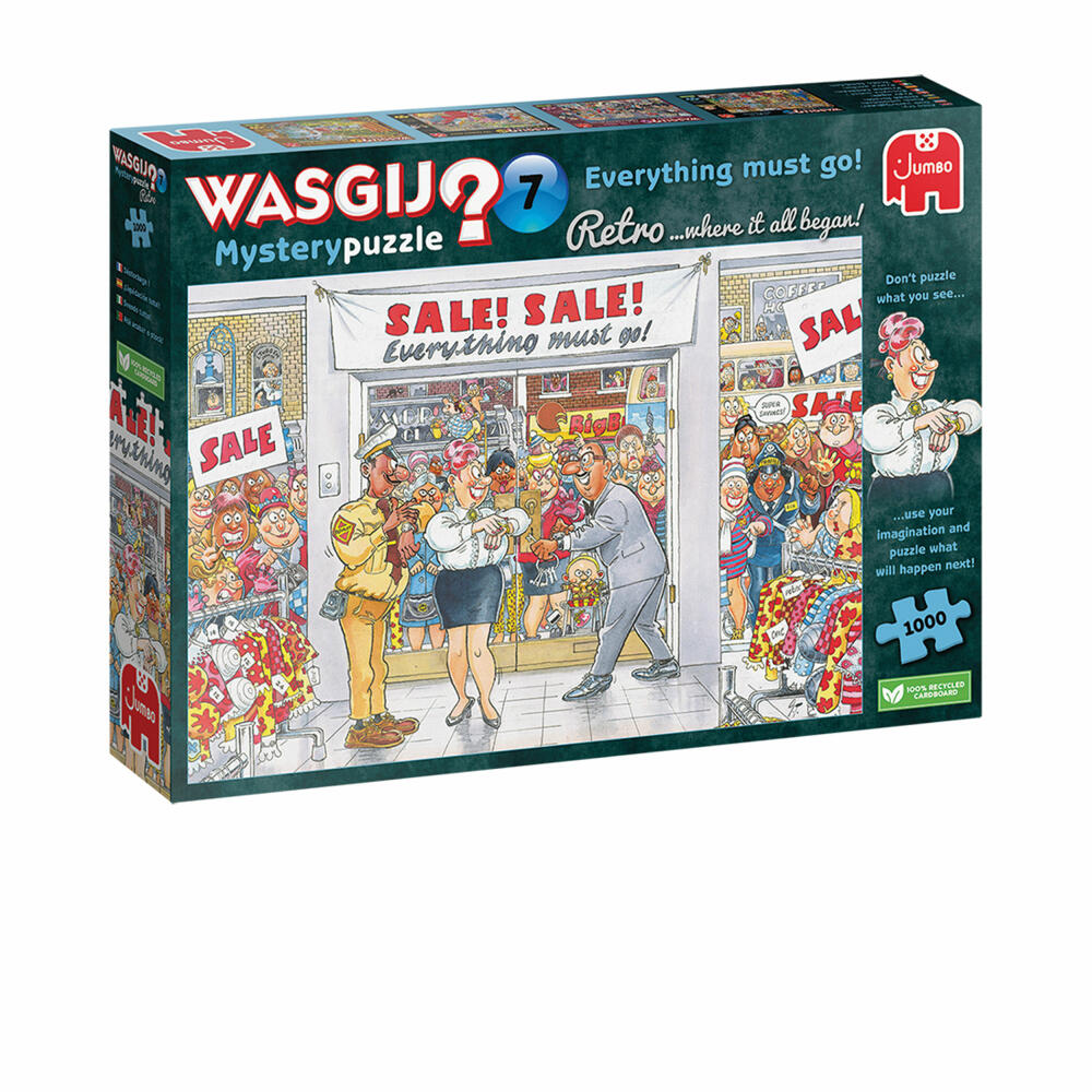 Jumbo Spiele Wasgij Retro Mystery 7 Alles muss raus!, Puzzle, Erwachsenenpuzzle, 1000 Teile, 1110100018