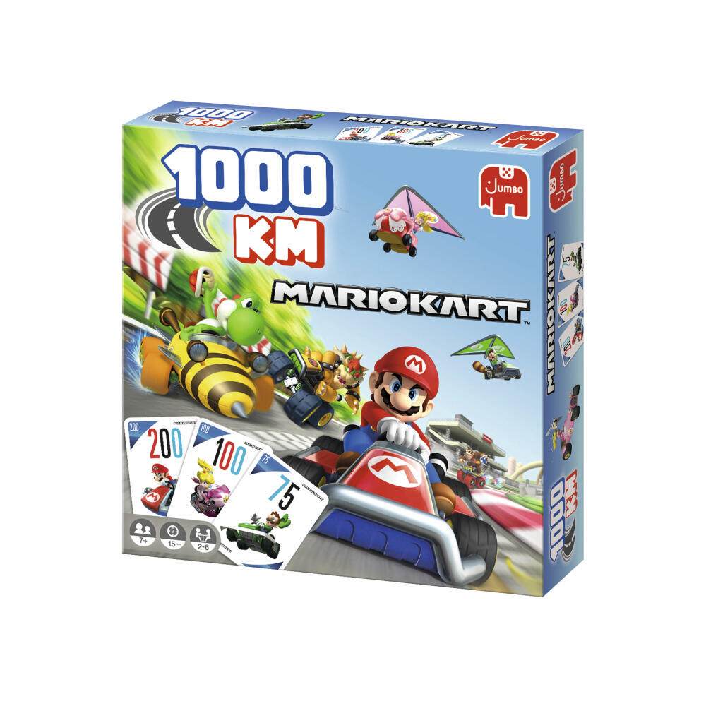 Jumbo Spiele 1000KM Mario Kart, Familienspiel, Brettspiel, Gesellschaftsspiel, ab 7 Jahren, 1110100011