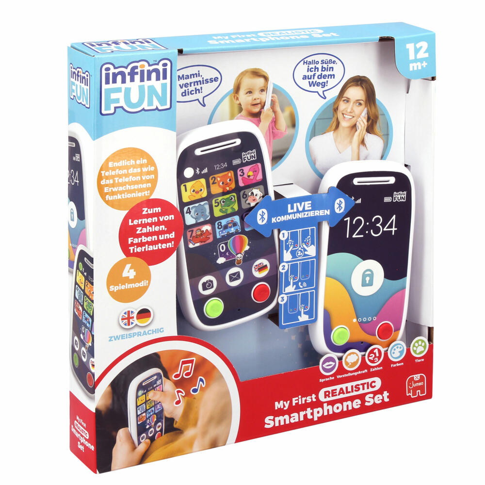 Jumbo Spiele My first realistic Smartphone Set, 2-tlg., Spielzeugtelefon, Spielzeug Telefon, Kinder, ab 12 Monaten, 1121500140