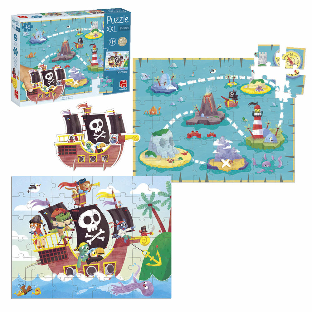 Jumbo Spiele GOULA XXL Puzzle Pirates, Kinderpuzzle, Kinder, 48 Teile, ab 4 Jahren, 1110700209