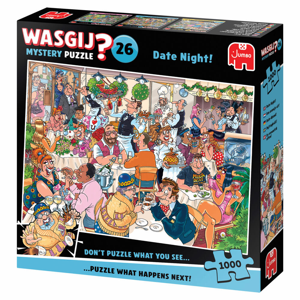 Jumbo Spiele Wasgij Mystery 26 Date Night!, Puzzle, Erwachsenenpuzzle, 1000 Teile, 1110100331