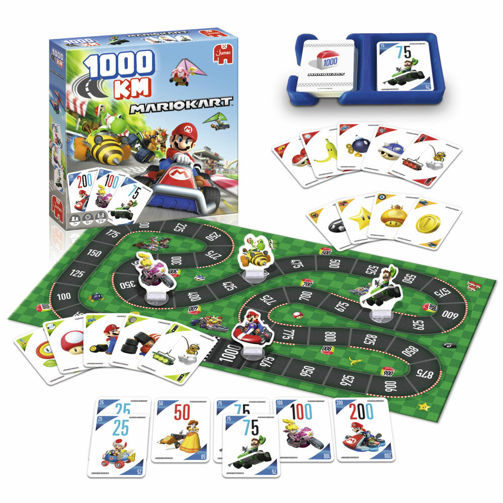 Jumbo Spiele 1000KM Mario Kart, Familienspiel, Brettspiel, Gesellschaftsspiel, ab 7 Jahren, 1110100011