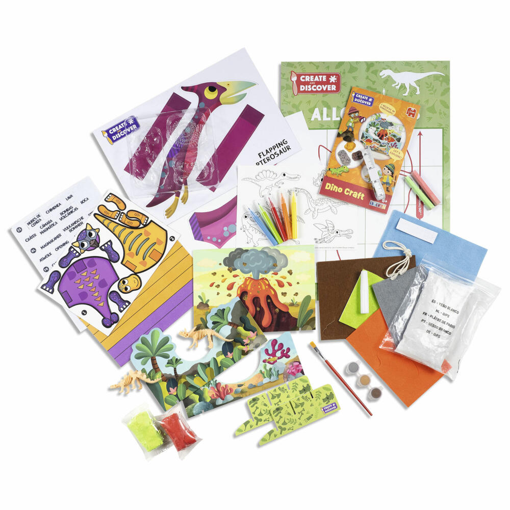 Jumbo Spiele Create & Discover - Dino Craft, Bastelset, Basteln, Bastelbox, Kinder, ab 5 Jahren, 1110100287
