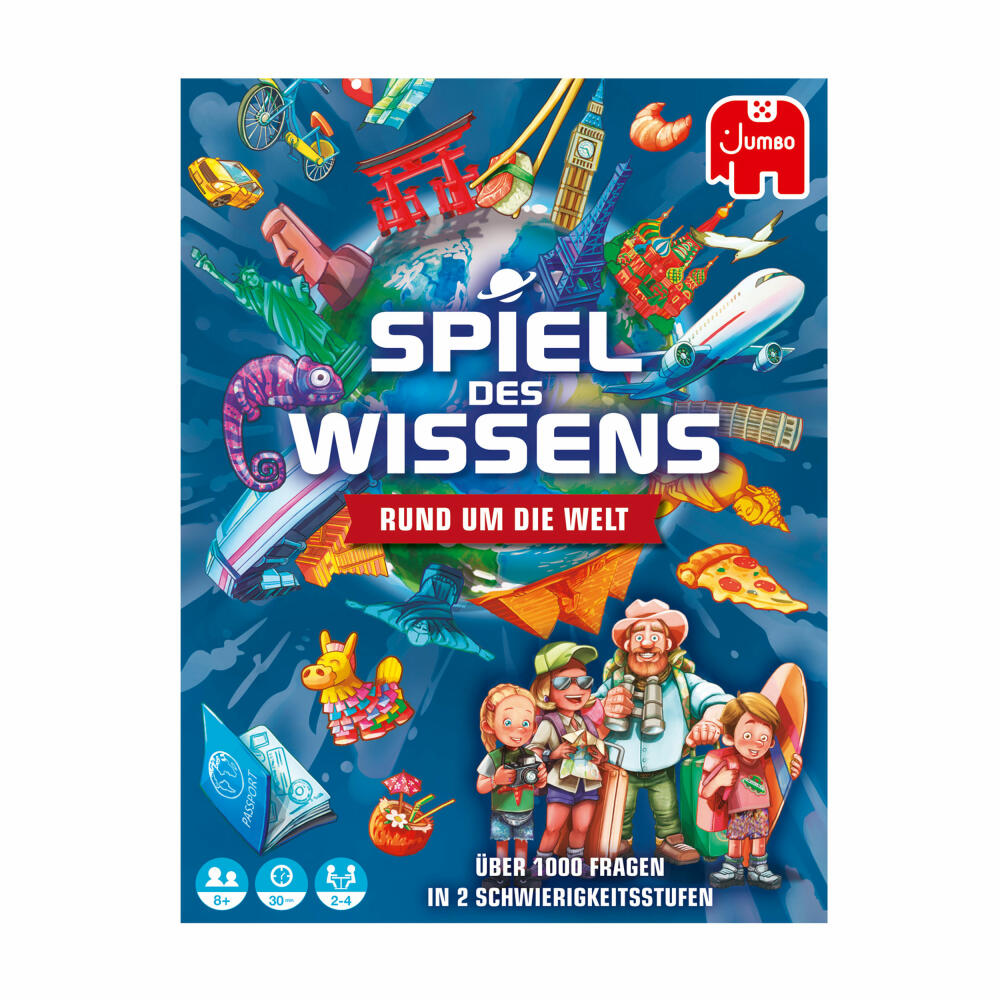 Jumbo Spiele Spiel des Wissens - Rund um die Welt, Brettspiel, Wissensspiel, Gesellschaftsspiel, Quizspiel, ab 8 Jahren, 19952