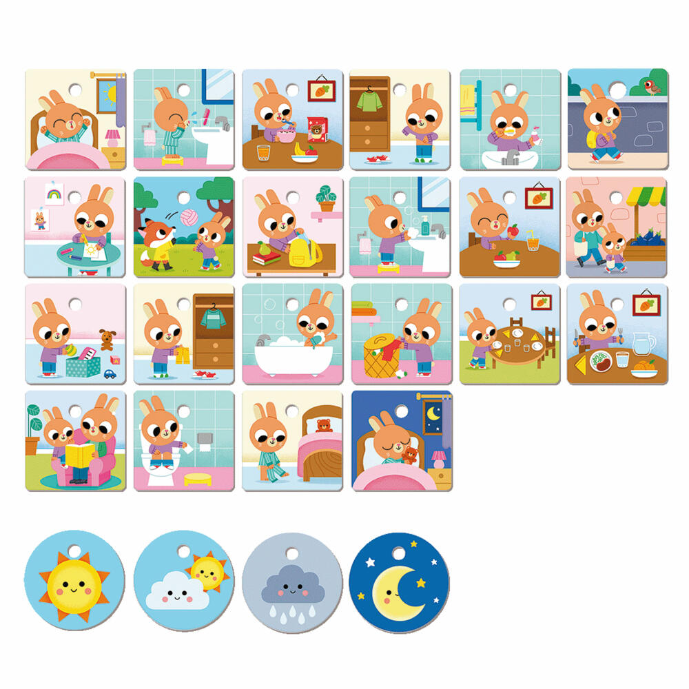 Jumbo Spiele GOULA Routine Haus, Tagesplan, Tageskalender, Zeitplan, Kinder, ab 2 Jahren, 1110700211