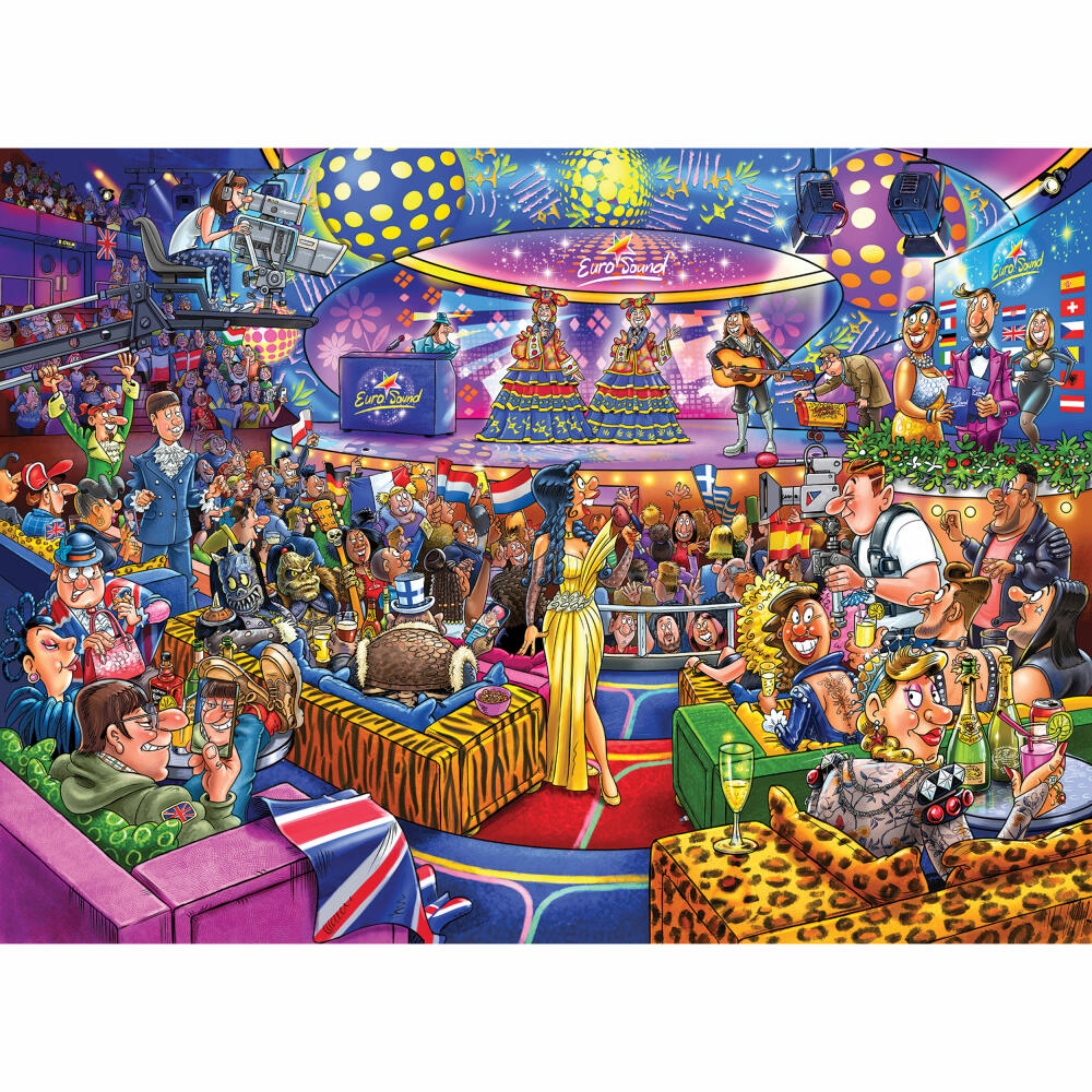 Jumbo Spiele Wasgij Mystery 25 Eurosound Contest!, Puzzle, Erwachsenenpuzzle, 1000 Teile, 1110100019