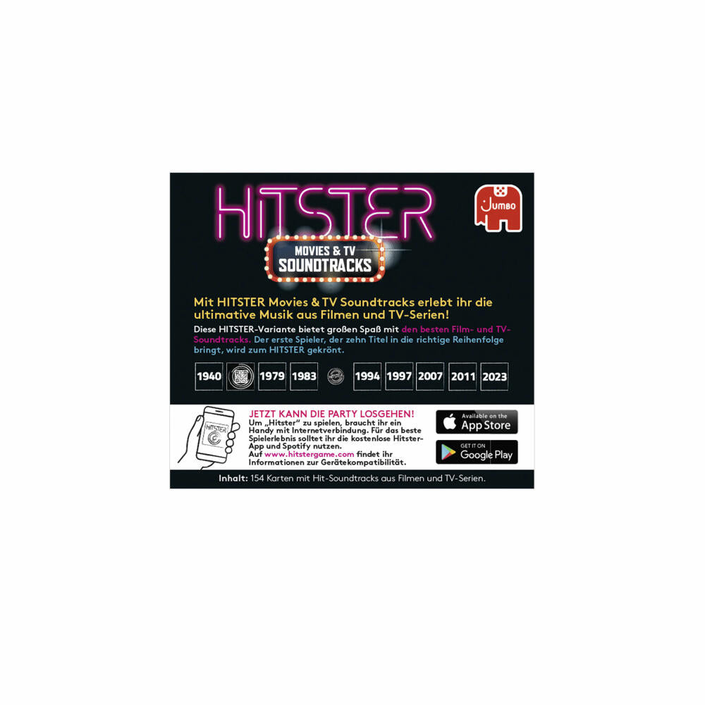 Jumbo Spiele Hitster Soundtracks, Erweiterung, Ergänzung, Musikspiel, Musik Spiel, ab 16 Jahren, 1110100469