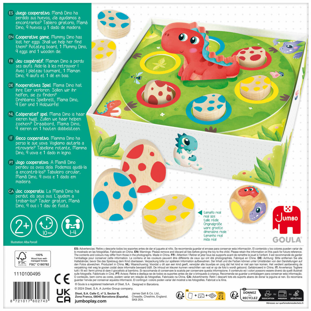 Jumbo Spiele GOULA Dino Mama, Kooperatives Spiel, Kinderspiel, Brettspiel, ab 2 Jahren, 1110100495