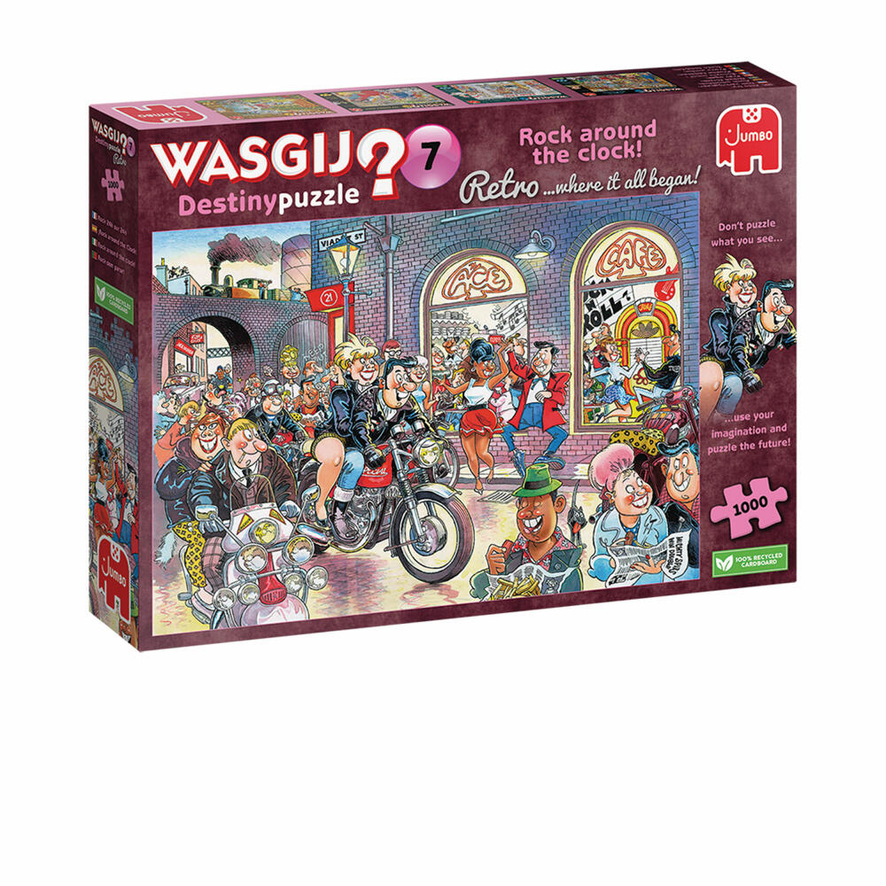 Jumbo Spiele Wasgij Retro Destiny 7 Rock around the Clock!, Puzzle, Erwachsenenpuzzle, 1000 Teile, 1110100017