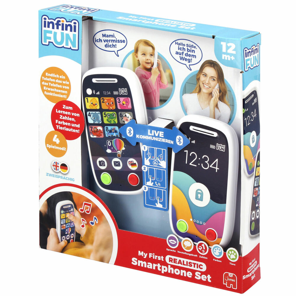 Jumbo Spiele My first realistic Smartphone Set, 2-tlg., Spielzeugtelefon, Spielzeug Telefon, Kinder, ab 12 Monaten, 1121500140