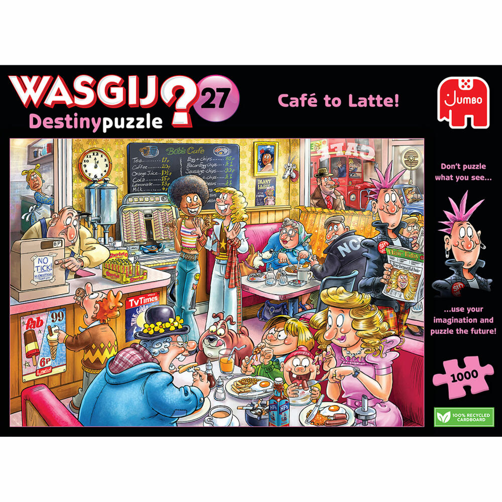 Jumbo Spiele Wasgij Destiny 27 Café to Latte!, Puzzle, Erwachsenenpuzzle, 1000 Teile, 1110100332