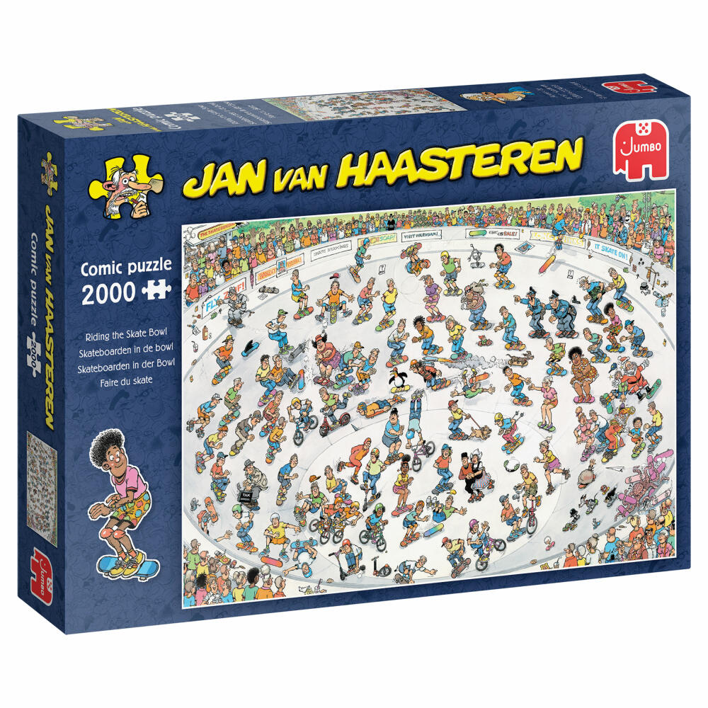 Jumbo Spiele Jan van Haasteren Skateboarden in der Bowl, Comic Puzzle, Erwachsenenpuzzle, 2000 Teile, 1110100642