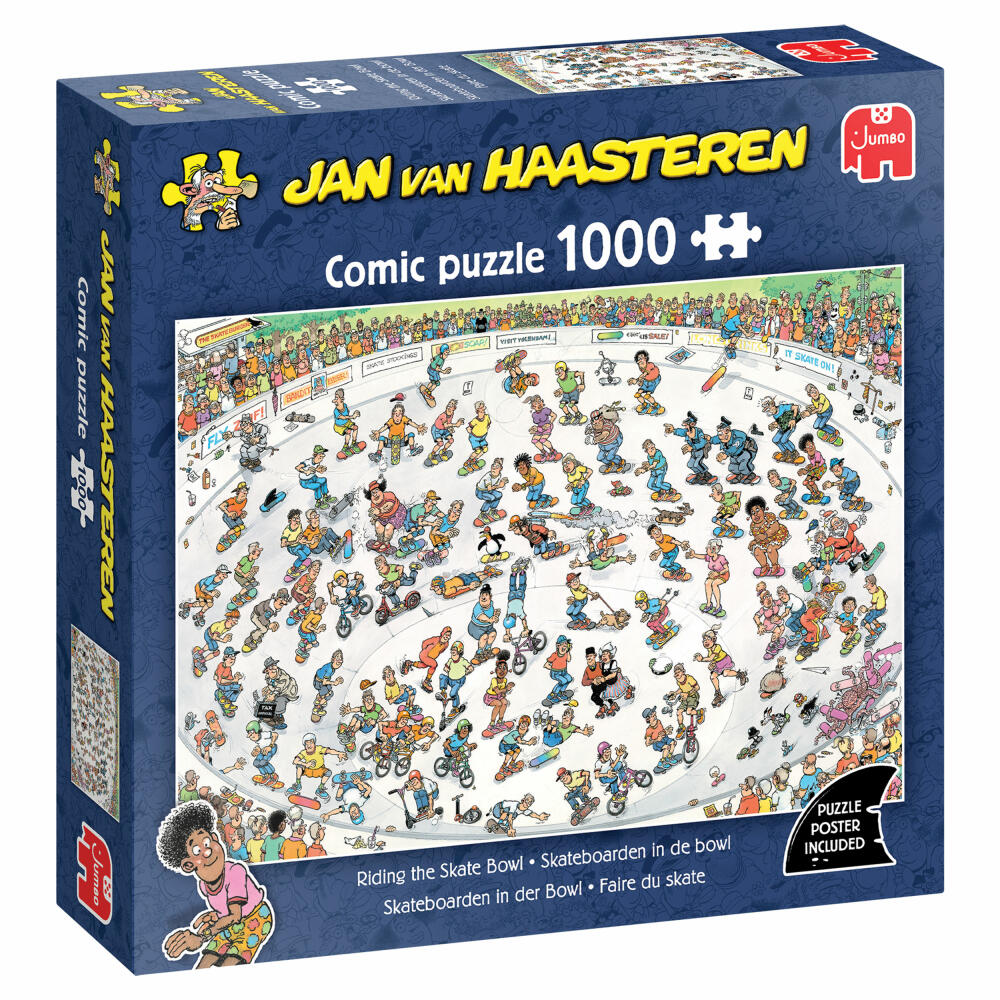 Jumbo Spiele Jan van Haasteren Skateboarden in der Bowl, Comic Puzzle, Erwachsenenpuzzle, 1000 Teile, 1110100625
