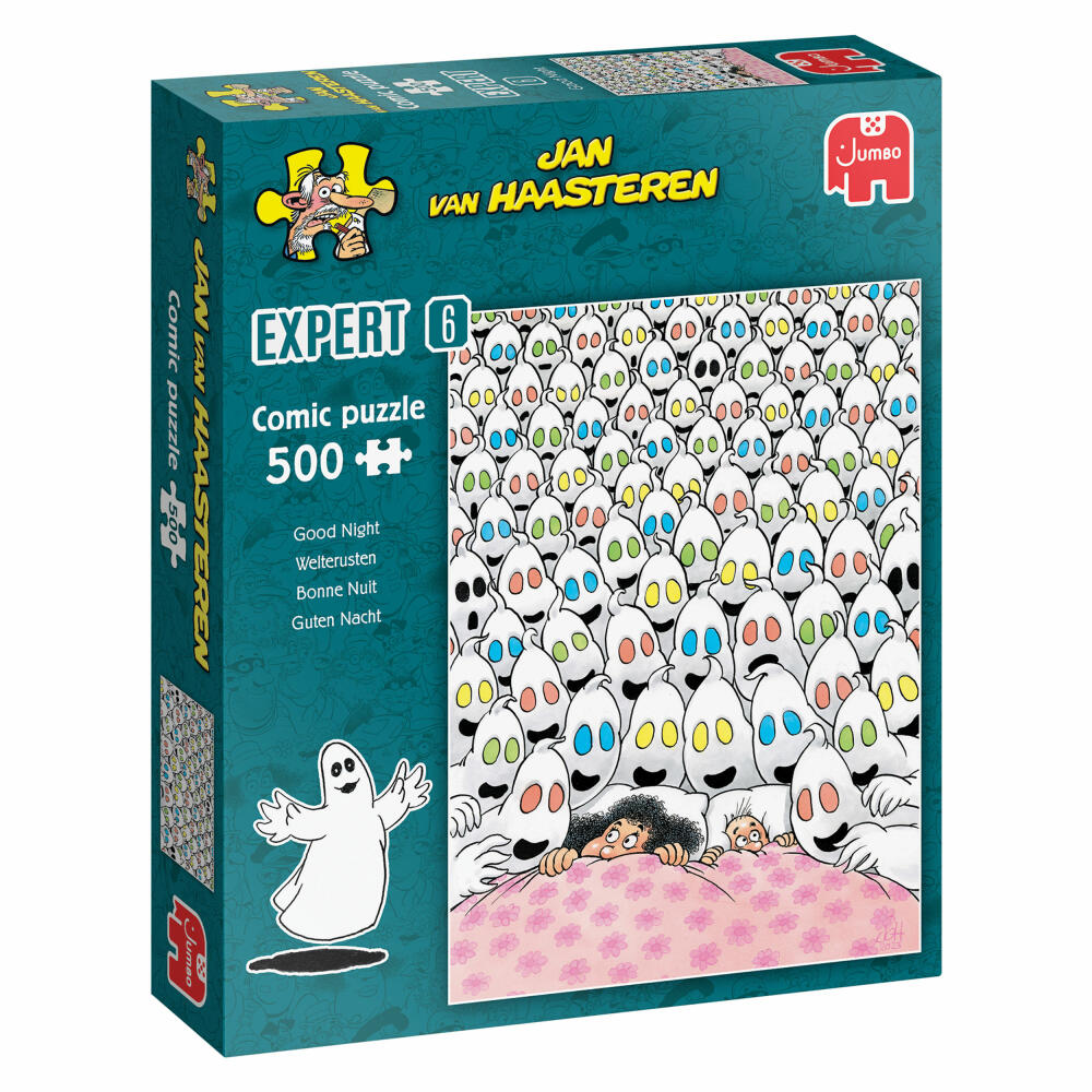 Jumbo Spiele Jan van Haasteren Expert Gute Nacht, Comic Puzzle, Erwachsenenpuzzle, 500 Teile, 1110100312