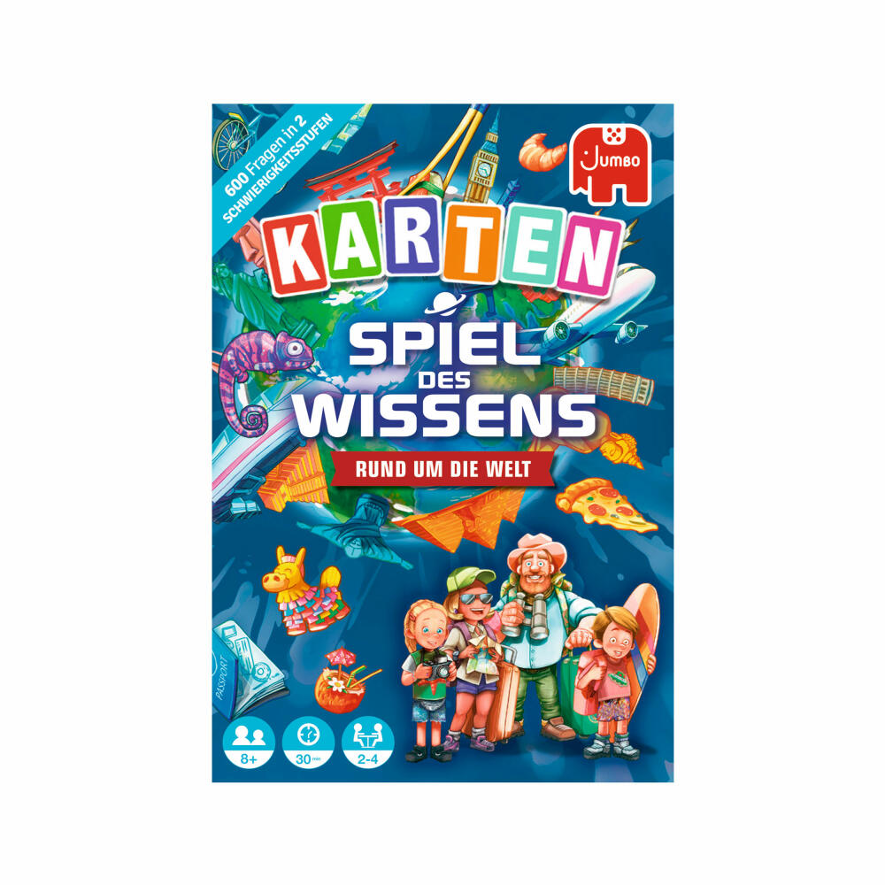 Jumbo Spiele Spiel des Wissens - Rund um die Welt Kartenspiel, Wissensspiel, Gesellschaftsspiel, Quizspiel, ab 8 Jahren, 1110100247