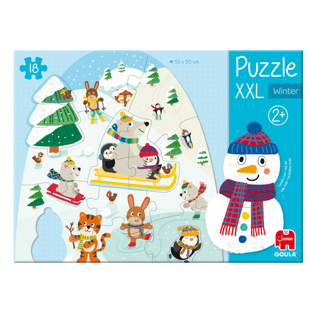 Jumbo Spiele GOULA XXL Winter-Puzzle, Kinderpuzzle, Kinder, 18 Teile, ab 2 Jahre, 1110100490