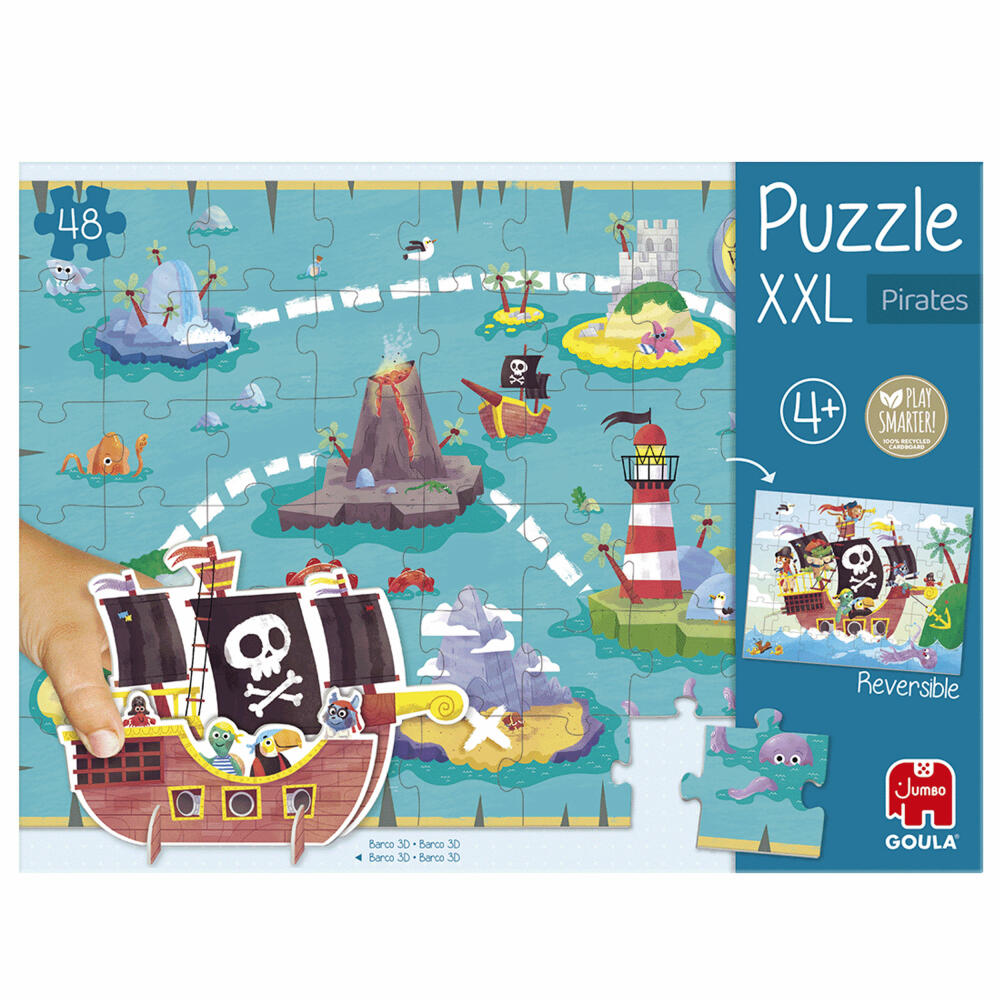 Jumbo Spiele GOULA XXL Puzzle Pirates, Kinderpuzzle, Kinder, 48 Teile, ab 4 Jahren, 1110700209
