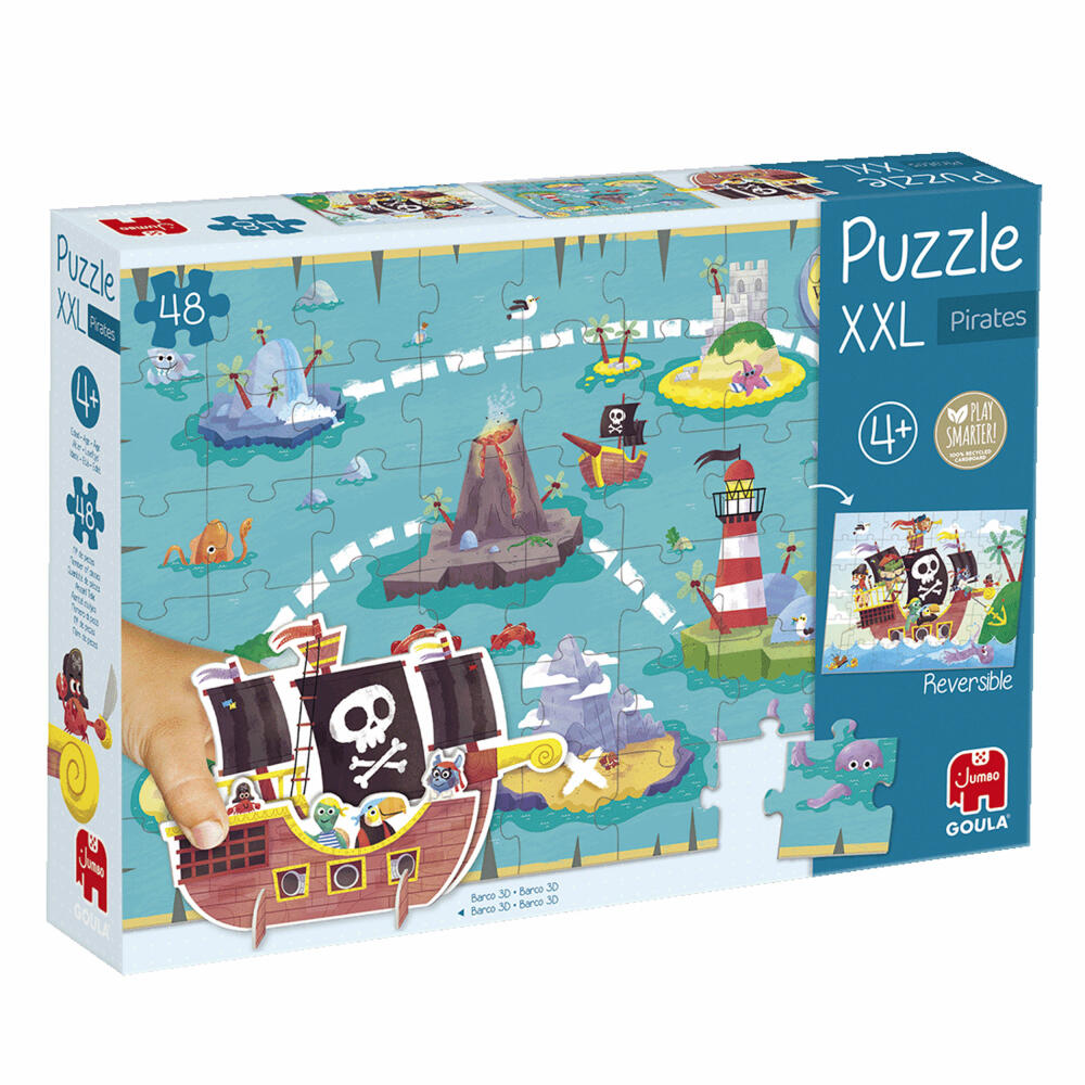 Jumbo Spiele GOULA XXL Puzzle Pirates, Kinderpuzzle, Kinder, 48 Teile, ab 4 Jahren, 1110700209