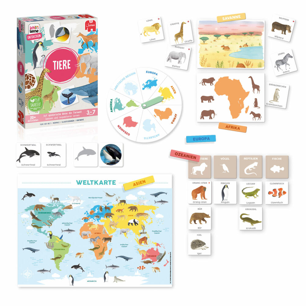Jumbo Spiele Ich lerne Entdecken - Tiere, Lernspiel, Kinderspiel, Kinder Spiel, ab 3 Jahren, 1110100047