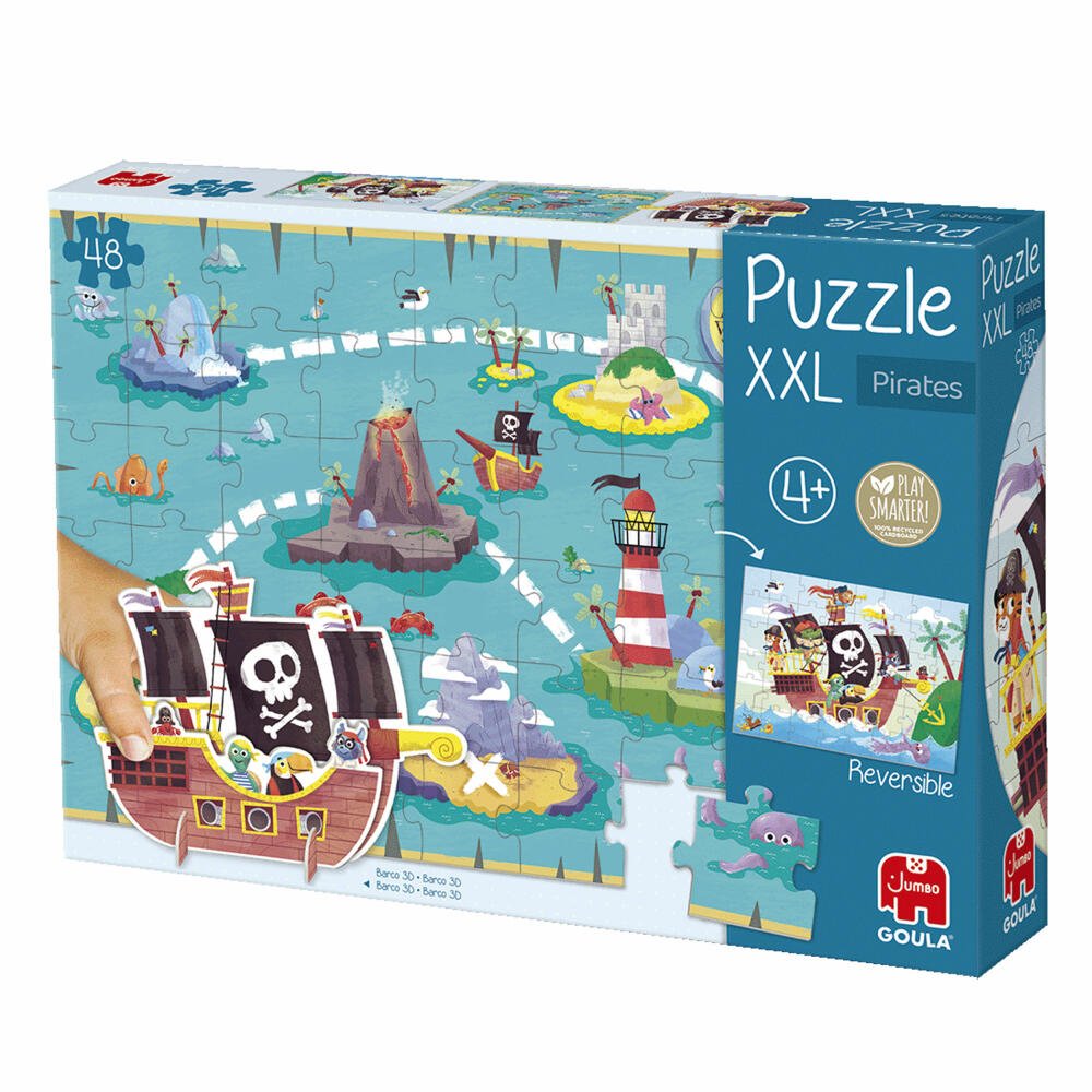 Jumbo Spiele GOULA XXL Puzzle Pirates, Kinderpuzzle, Kinder, 48 Teile, ab 4 Jahren, 1110700209