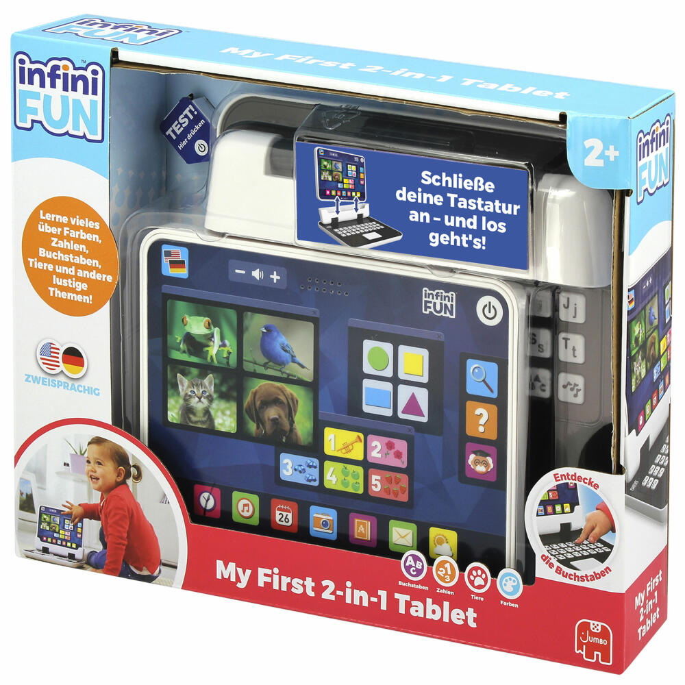Jumbo Spiele My first 2 in 1 Tablet, Laptop, Kinderspielzeug, Kinder Spielzeug, ab 2 Jahren, 1121500126