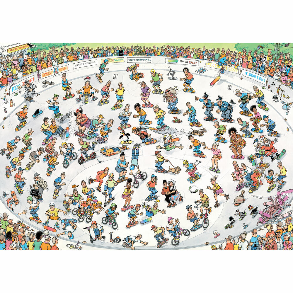 Jumbo Spiele Jan van Haasteren Skateboarden in der Bowl, Comic Puzzle, Erwachsenenpuzzle, 1000 Teile, 1110100625