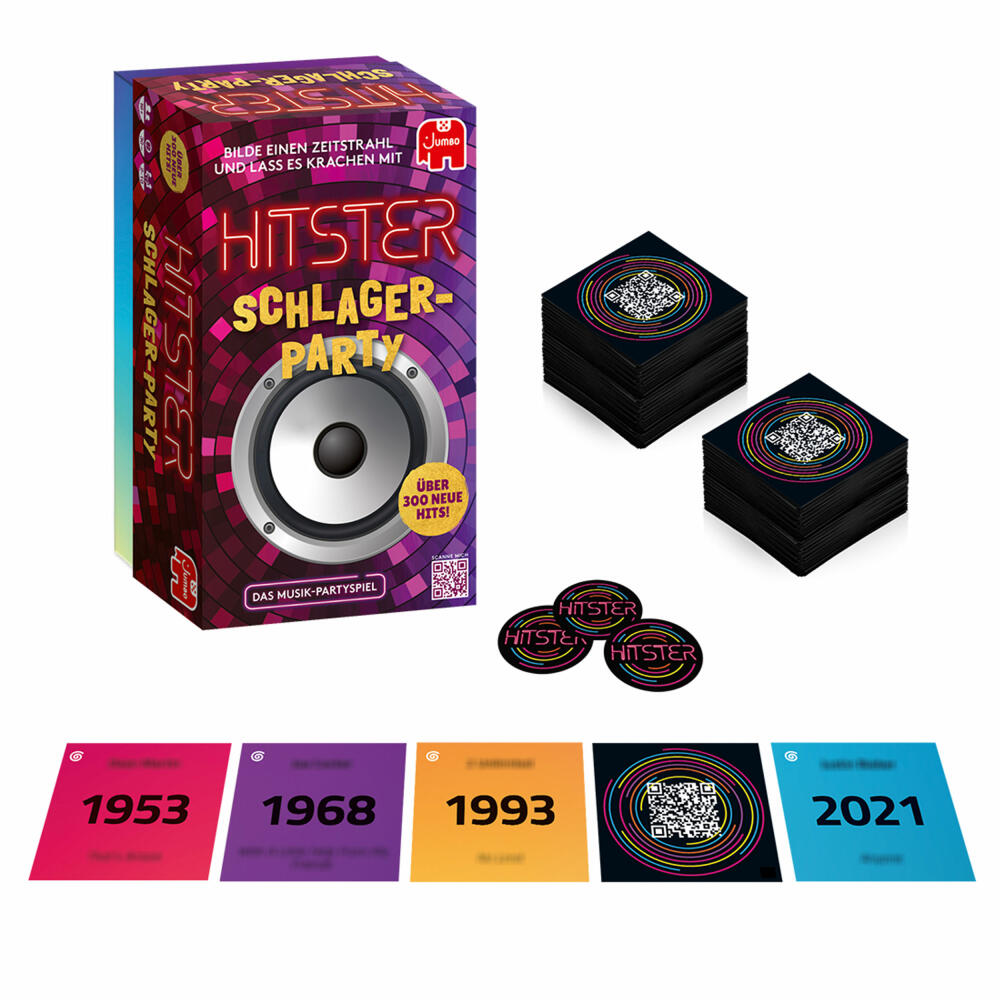 Jumbo Spiele Hitster - Schlager Party, Musik Partyspiel, Ratespiel, ab 16 Jahren, 19955
