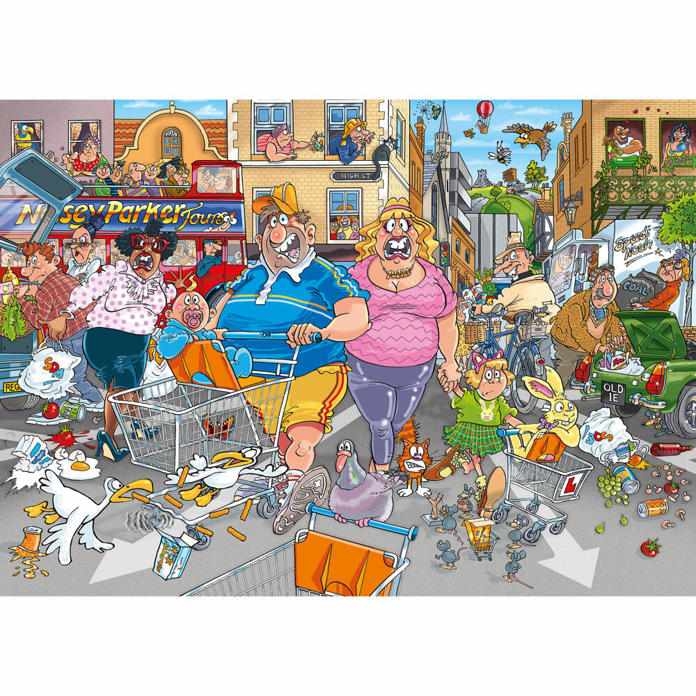 Jumbo Spiele Wasgij Original 46 Parkplatz-Wahnsinn, Puzzle, Erwachsenenpuzzle, 1000 Teile, 1110100505