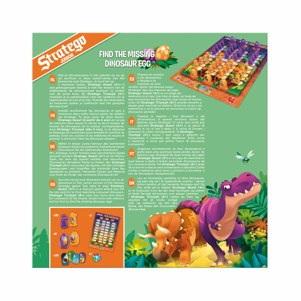 Jumbo Spiele Stratego Junior Dinos, Kinderspiel, Strategiespiel, Brettspiel, ab 4 Jahren, 19959