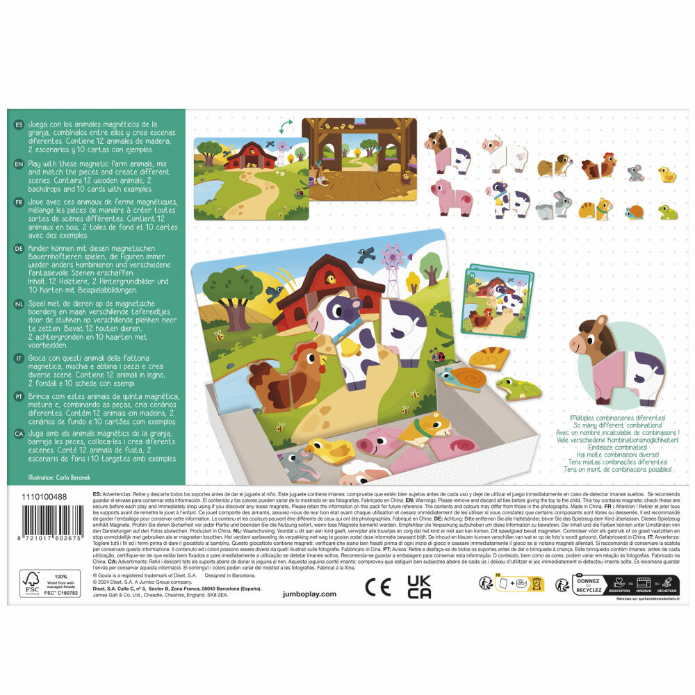 Jumbo Spiele GOULA Magnetischer Bauernhof, Magnetspiel, Kinderspiel, ab 2 Jahren, 1110100488