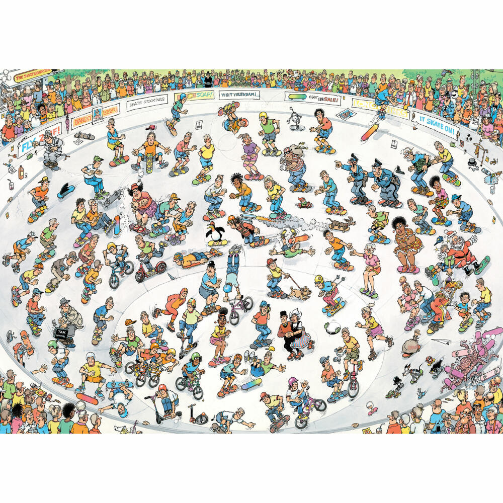 Jumbo Spiele Jan van Haasteren Skateboarden in der Bowl, Comic Puzzle, Erwachsenenpuzzle, 2000 Teile, 1110100642
