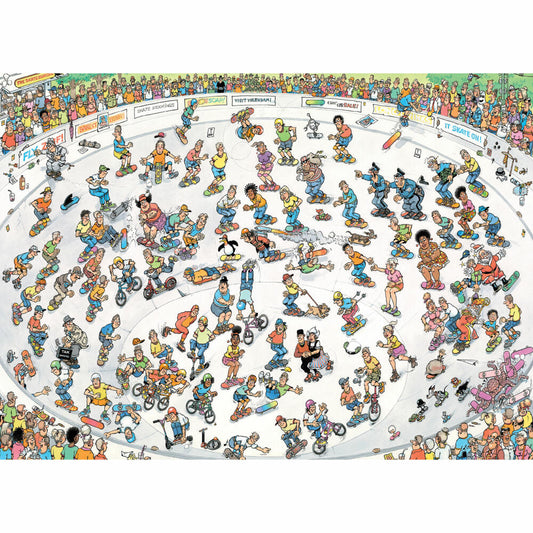 Jumbo Spiele Jan van Haasteren Skateboarden in der Bowl, Comic Puzzle, Erwachsenenpuzzle, 2000 Teile, 1110100642