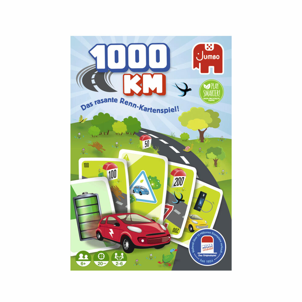 Jumbo Spiele 1000KM Kartenspiel, Kinderspiel, Familienspiel, Kinder Spiel, ab 6 Jahren, 1110100012