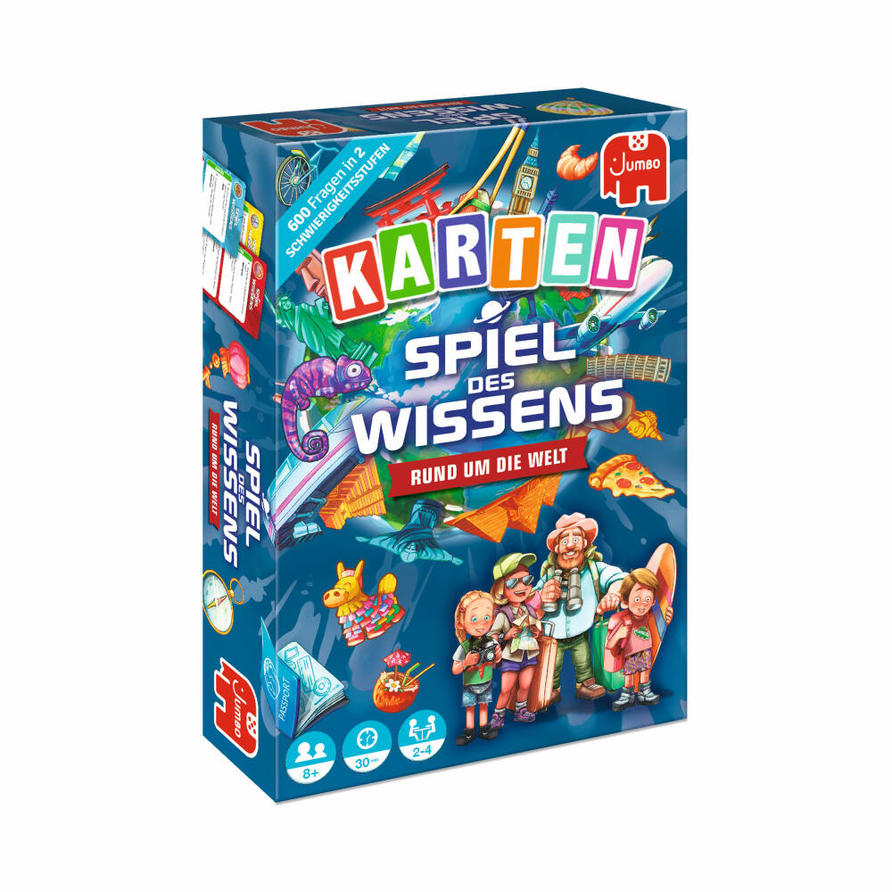 Jumbo Spiele Spiel des Wissens - Rund um die Welt Kartenspiel, Wissensspiel, Gesellschaftsspiel, Quizspiel, ab 8 Jahren, 1110100247