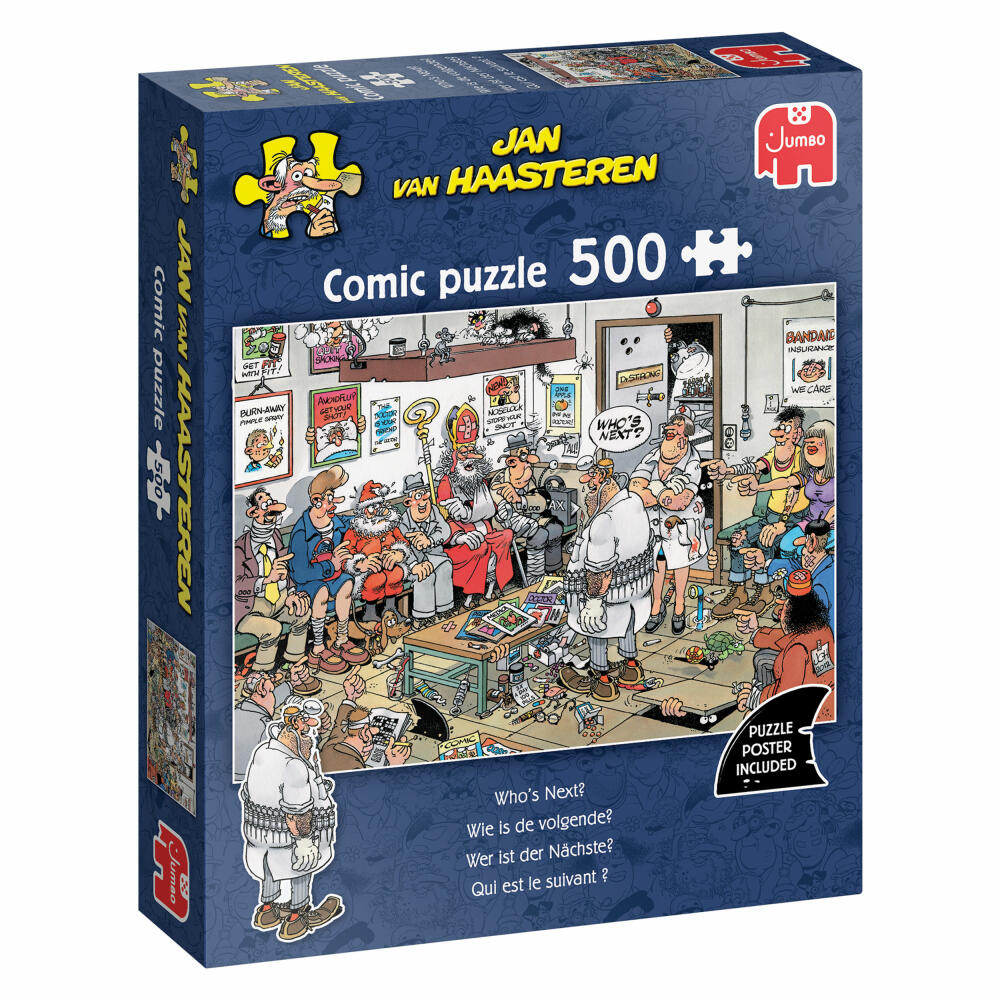 Jumbo Spiele Jan van Haasteren Wer kommt als nächstes?, Comic Puzzle, Erwachsenenpuzzle, 500 Teile, 1110100631
