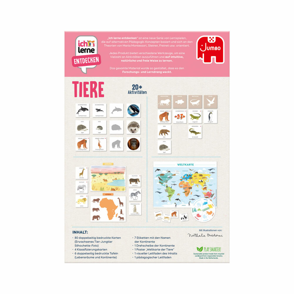 Jumbo Spiele Ich lerne Entdecken - Tiere, Lernspiel, Kinderspiel, Kinder Spiel, ab 3 Jahren, 1110100047