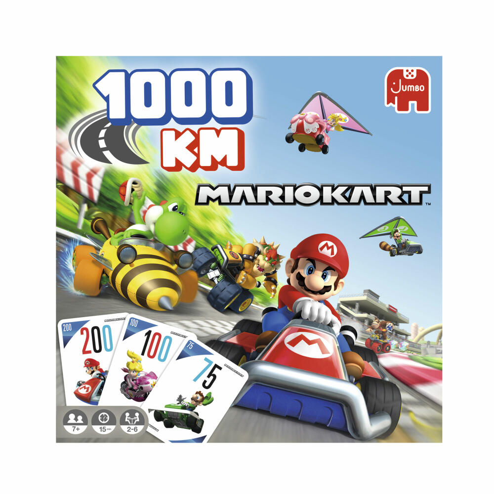 Jumbo Spiele 1000KM Mario Kart, Familienspiel, Brettspiel, Gesellschaftsspiel, ab 7 Jahren, 1110100011