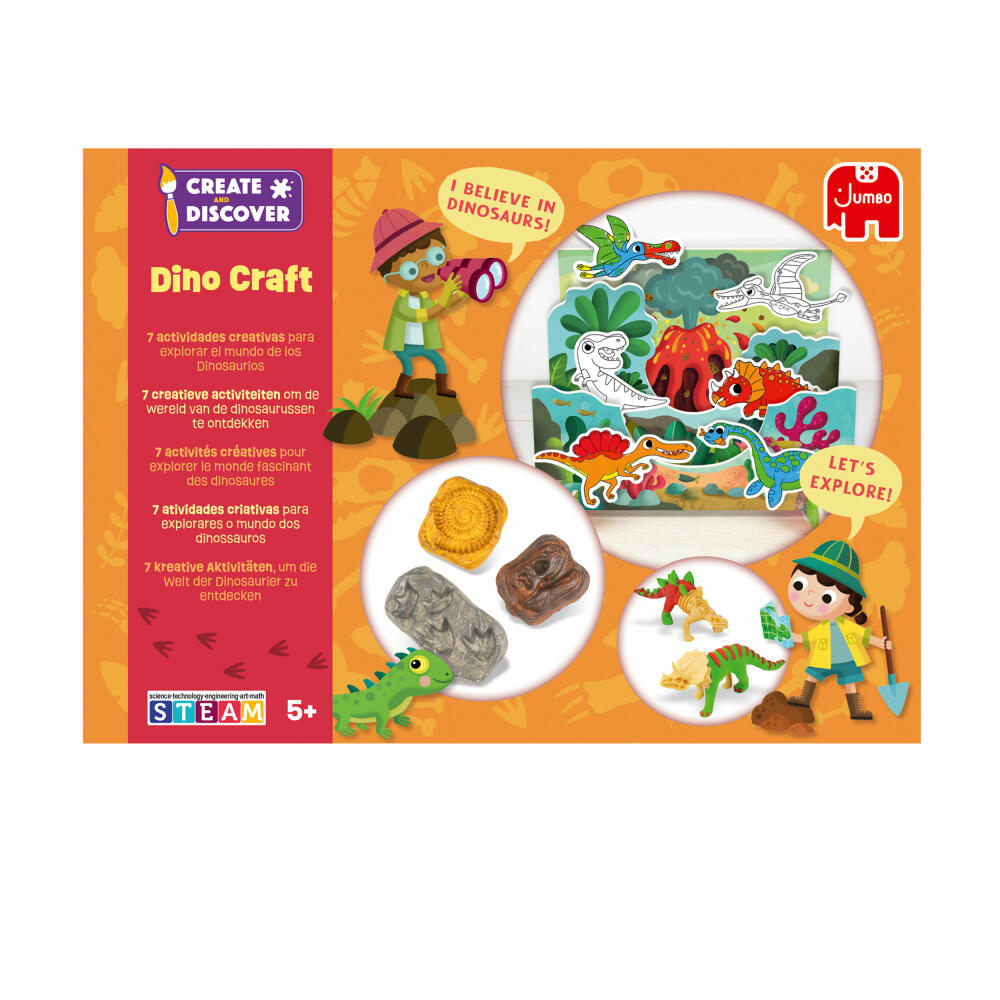 Jumbo Spiele Create & Discover - Dino Craft, Bastelset, Basteln, Bastelbox, Kinder, ab 5 Jahren, 1110100287