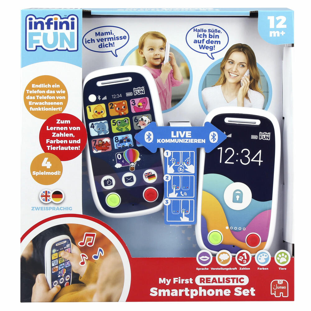Jumbo Spiele My first realistic Smartphone Set, 2-tlg., Spielzeugtelefon, Spielzeug Telefon, Kinder, ab 12 Monaten, 1121500140