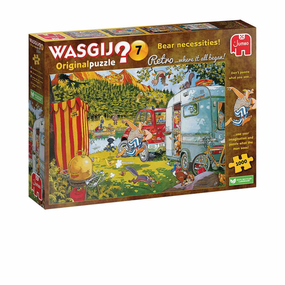 Jumbo Spiele Wasgij Retro Original 7 Bär beim Camping!, Puzzle, Erwachsenenpuzzle, 1000 Teile, 1110100016