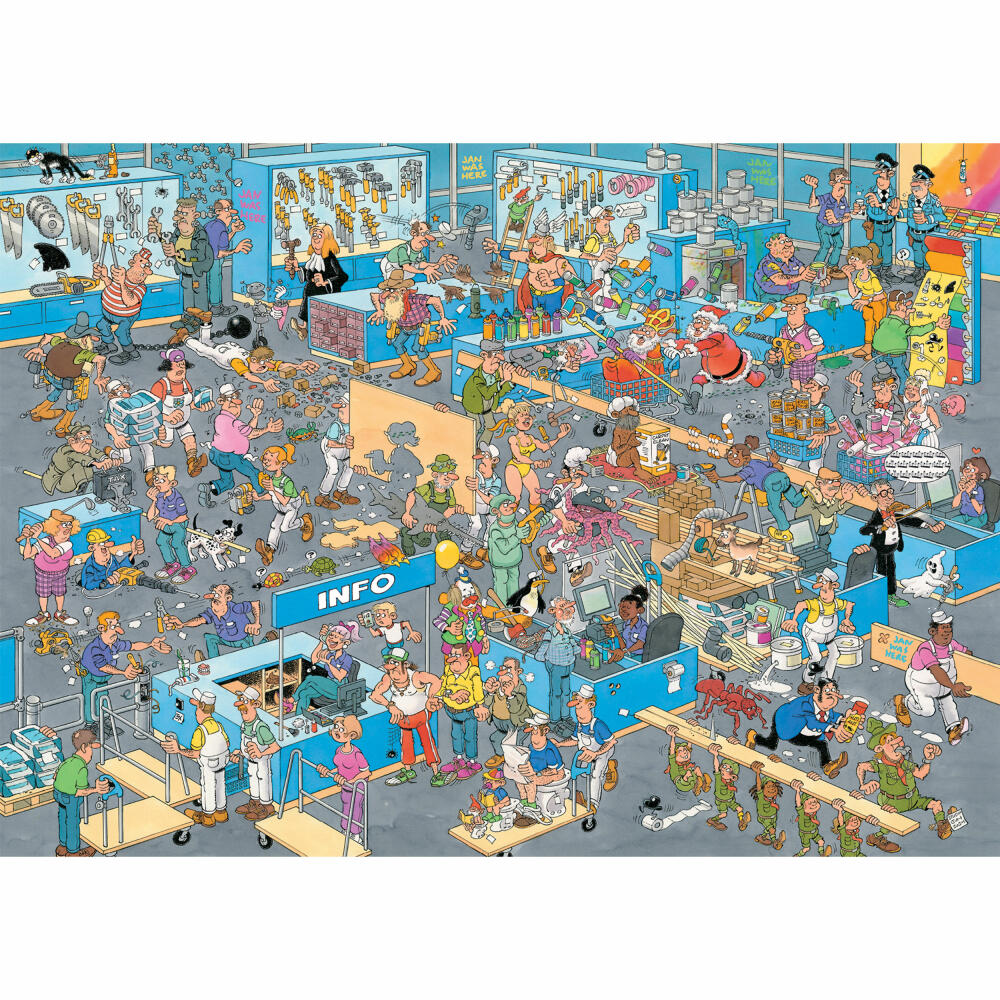 Jumbo Spiele Jan van Haasteren How not to DIY, Renovierungsprojekt und Baumarkt, Puzzle, 2 x 1000 Teile, 1110100647