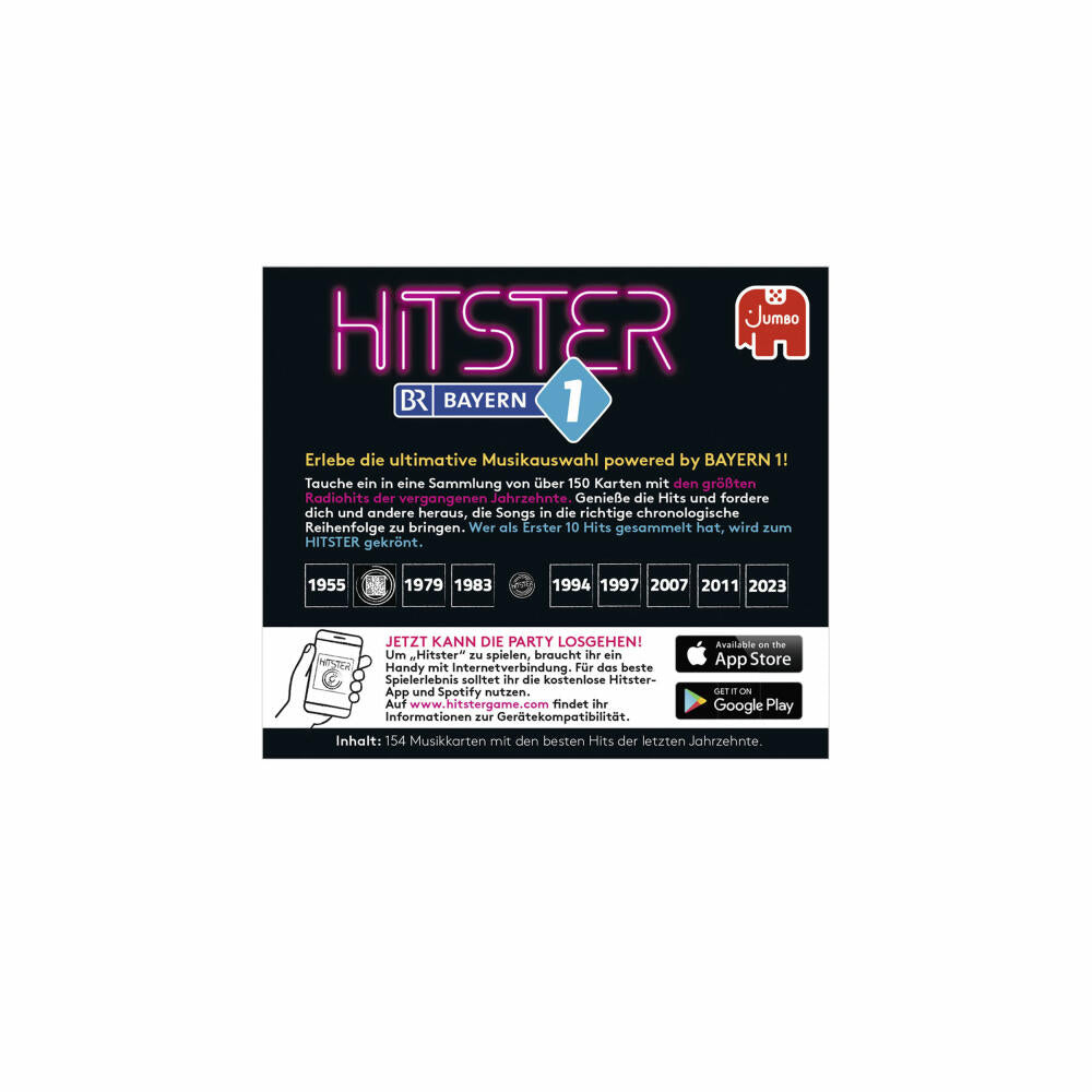 Jumbo Spiele Hitster Bayern 1, Erweiterung, Ergänzung, Musikspiel, Musik Spiel, ab 16 Jahren, 1110100472