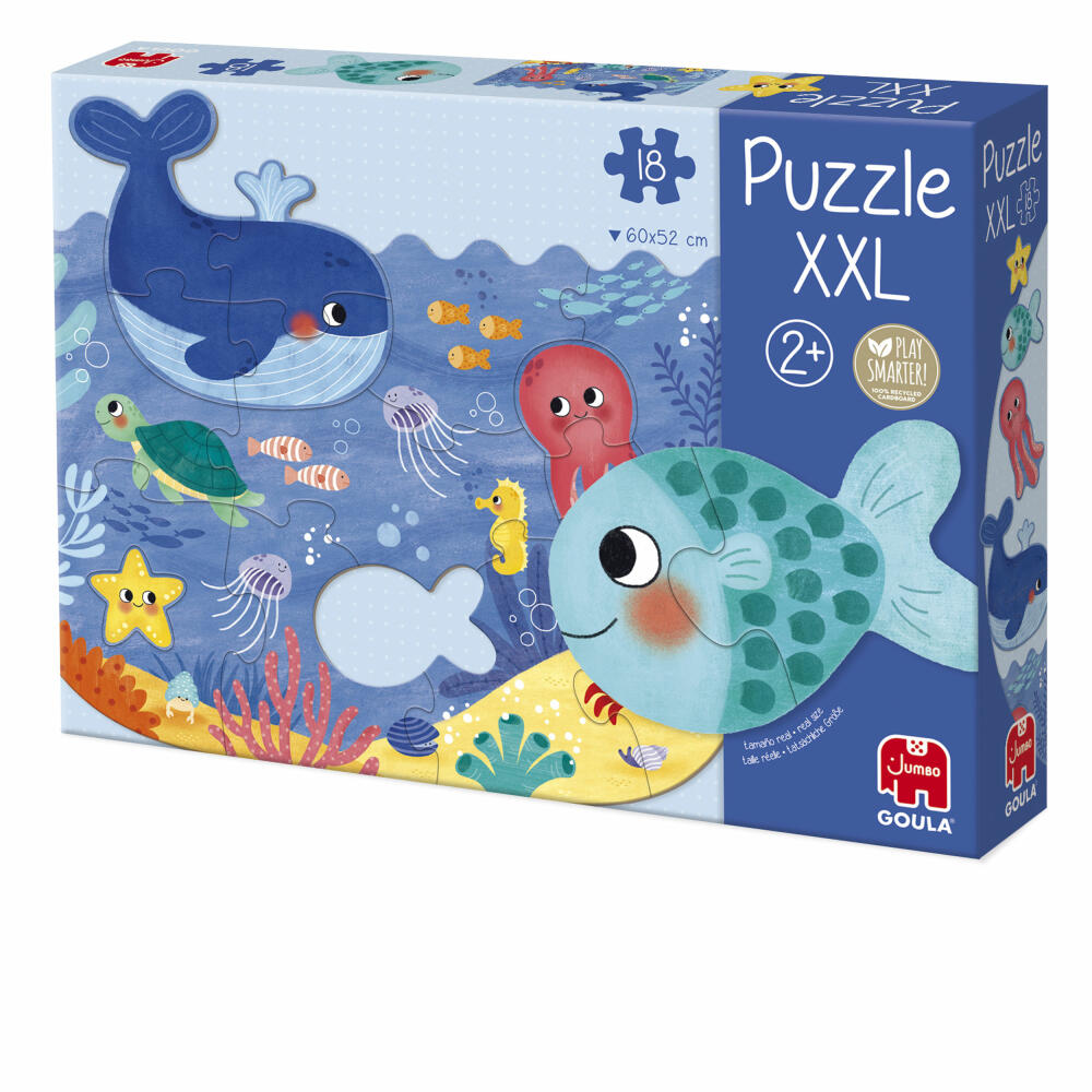 Jumbo Spiele GOULA XXL Puzzle Ozean, Kinderpuzzle, Kinder, 18 Teile, ab 2 Jahren, 1120700014