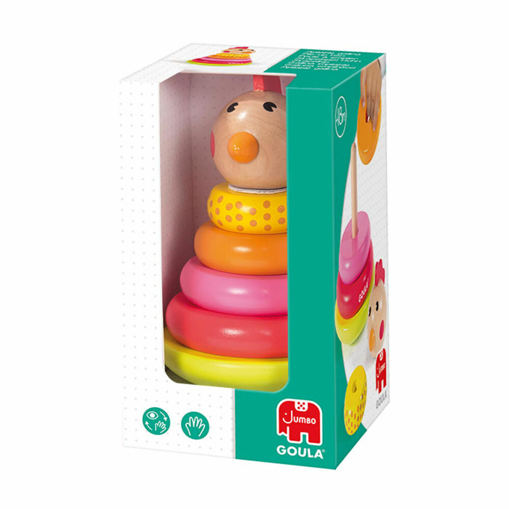 Jumbo Games GOULA Stacking Chicken, Stacking Toy, Stacking Game, Children's Toy, Stacking Tower, Wood, 53457